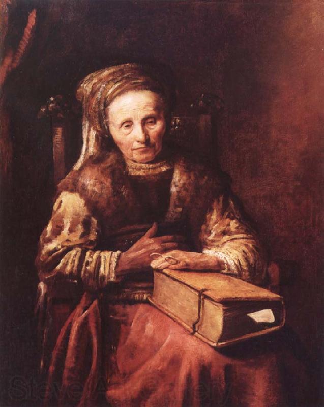 Carel Van der Pluym Old woman with a book